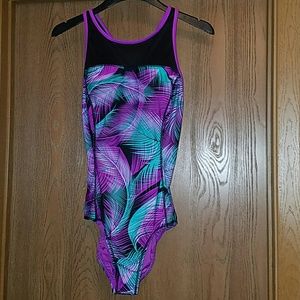 Purple and teal swimsuit